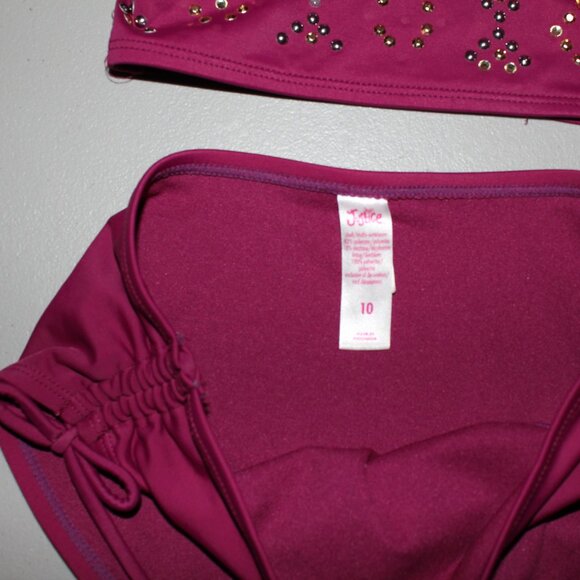 Purple 2 Pcs Justice Bikini Swimsuit size 10 - Picture 4 of 10